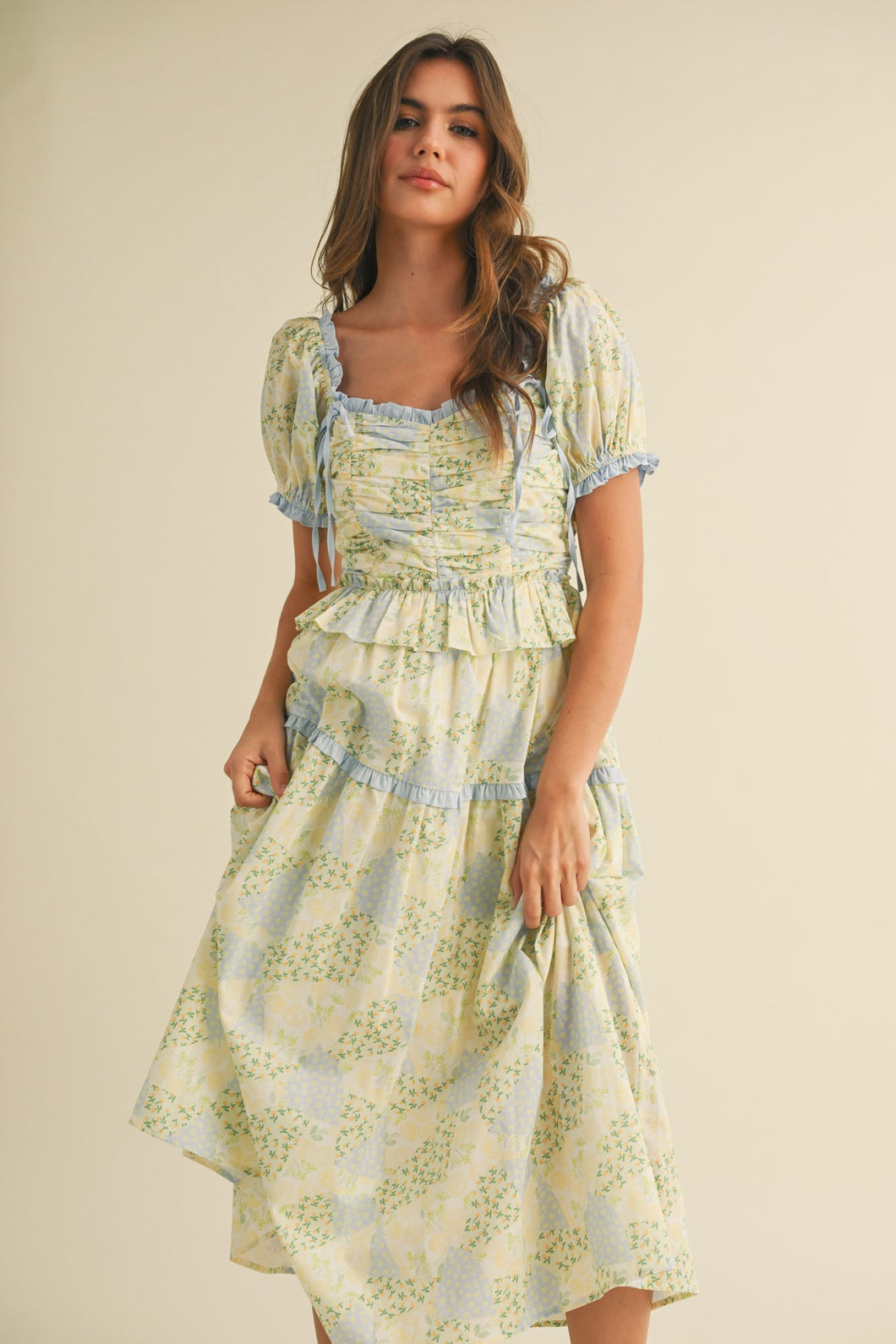 Baby Blue Floral Summer Dress