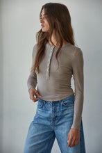 Load image into Gallery viewer, Studio Henley Ribbed Long Sleeve
