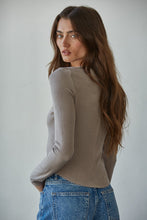 Load image into Gallery viewer, Studio Henley Ribbed Long Sleeve
