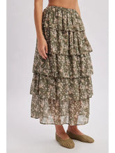 Load image into Gallery viewer, Ditsy Floral Ruffle Tiered Maxi Skirt
