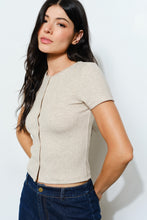 Load image into Gallery viewer, Heidi Ribbed Button Up Tee
