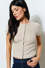 Load image into Gallery viewer, Heidi Ribbed Button Up Tee
