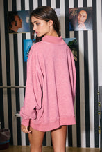 Load image into Gallery viewer, Vintage Wash Print Mock Neck Oversized Sweatshirt
