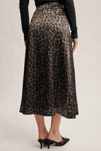 Load image into Gallery viewer, Leopard Print Satin Midi Skirt

