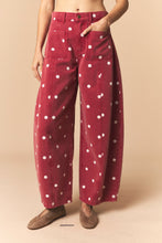 Load image into Gallery viewer, Polka Dot Twill Denim Barrel Pants With Pockets
