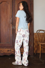 Load image into Gallery viewer, Lace Trim Short Sleeve Dusty blue Tee
