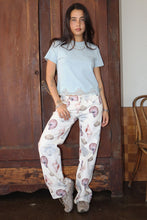 Load image into Gallery viewer, Lace Trim Short Sleeve Dusty blue Tee

