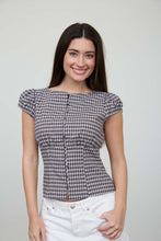 Load image into Gallery viewer, Plaid Button Down puff sleeve
