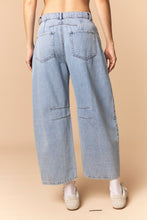 Load image into Gallery viewer, Horse Shoe Embroidery Denim Barrel Jeans
