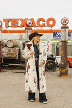 Load image into Gallery viewer, Cow Print Long Fur Coat
