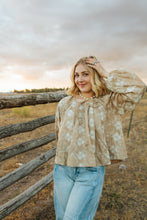 Load image into Gallery viewer, Flower Embroidery Pin Tuck Swing Blouse
