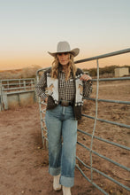 Load image into Gallery viewer, Black Gingham Puff Snap Shirt
