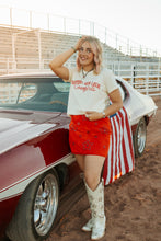 Load image into Gallery viewer, Microsuede studded star red skirt
