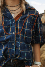 Load image into Gallery viewer, Plaid Corduroy Puff sleeve top
