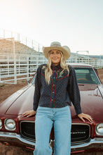Load image into Gallery viewer, western navy top
