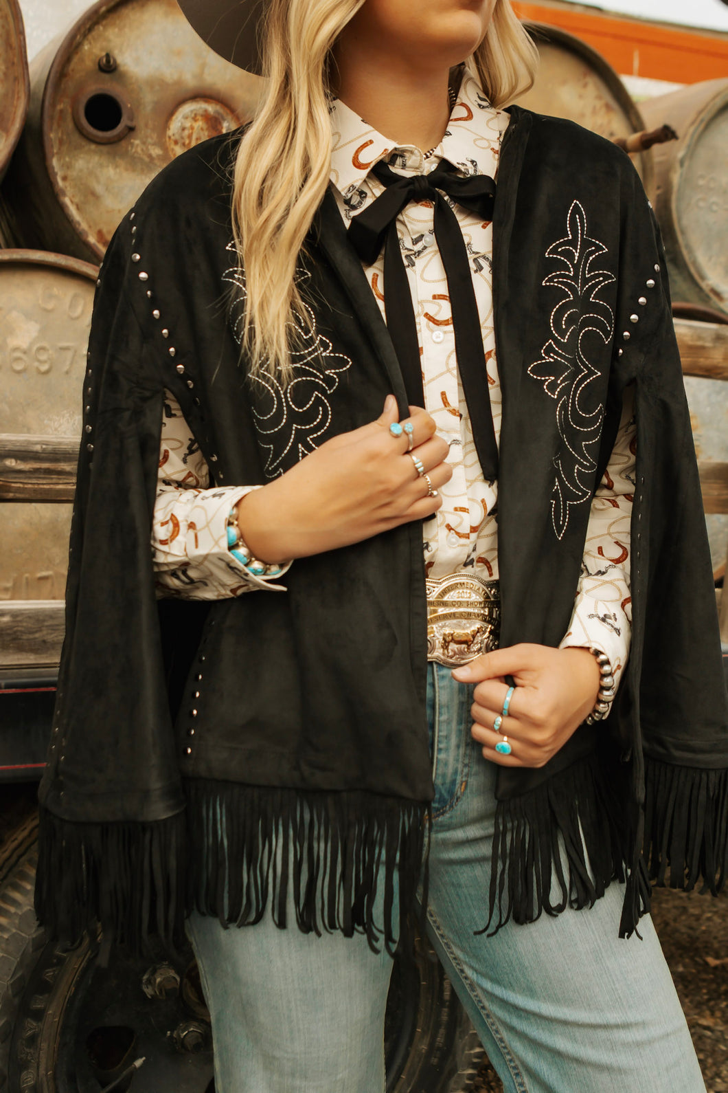 Wrangler western top with tie