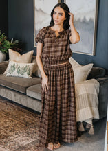Load image into Gallery viewer, Gathered Midi Skirt In Winter Hearth Plaid
