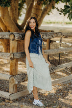 Load image into Gallery viewer, Denim tie vest in inkwell
