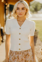 Load image into Gallery viewer, SHORT SLEEVE CARDIGAN IN IVORY
