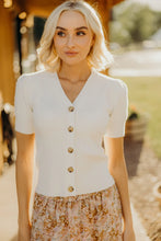 Load image into Gallery viewer, SHORT SLEEVE CARDIGAN IN IVORY
