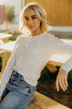 Load image into Gallery viewer, POINTELLE BUTTON CARDIGAN IN MAUVE BOWS
