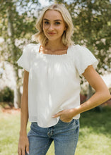 Load image into Gallery viewer, WOVEN CRINKLE TOP IN OFF WHITE
