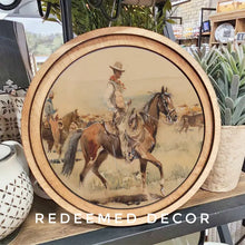 Load image into Gallery viewer, 8&quot; Round western wall art
