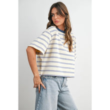 Load image into Gallery viewer, Striped Boxy Cropped T-Shirt
