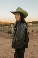 Load image into Gallery viewer, Black Oversized High Collar Leather Jacket
