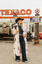 Load image into Gallery viewer, Cow Print Long Fur Coat
