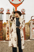 Load image into Gallery viewer, Cow Print Long Fur Coat
