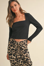 Load image into Gallery viewer, Ribbed Square Neck Long Sleeved Top
