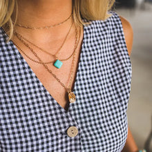 Load image into Gallery viewer, 18k Gold Plated Layered Chain Necklace w/ Western Charms
