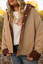 Load image into Gallery viewer, Mocha Red Plaid Reversible Jacket
