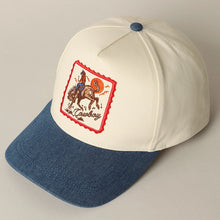 Load image into Gallery viewer, Detailed Cowboy Horse Embroidery Patch Denim Cap
