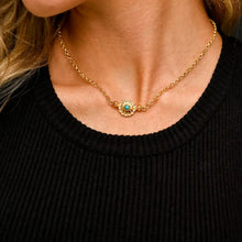 Load image into Gallery viewer, 16&quot; Gold Chain Necklace with Flower Concho Pendant
