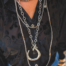Load image into Gallery viewer, 34" Silver Chain Necklace w/ Large Horseshoe Pendant
