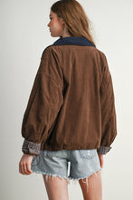 Load image into Gallery viewer, Corduroy Utility Jacket with Contrast Collar
