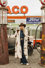 Load image into Gallery viewer, Cow Print Long Fur Coat
