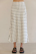 Load image into Gallery viewer, Ivory/black dot skirt
