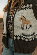 Load image into Gallery viewer, Front Zip horse Sweater Vest
