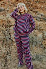 Load image into Gallery viewer, stripe set boxy top wide leg
