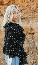 Load image into Gallery viewer, Julie Ruffle Blouse Polkadot
