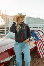 Load image into Gallery viewer, western navy top
