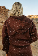 Load image into Gallery viewer, Brown Bambi Polkadot Zip Up Hoodie
