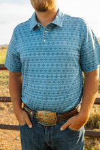 Load image into Gallery viewer, Blue Geo Printed Polo
