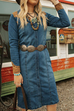Load image into Gallery viewer, Denim Dress With Suede Yokes
