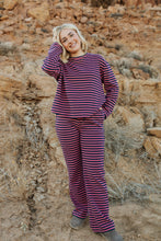 Load image into Gallery viewer, stripe set boxy top wide leg
