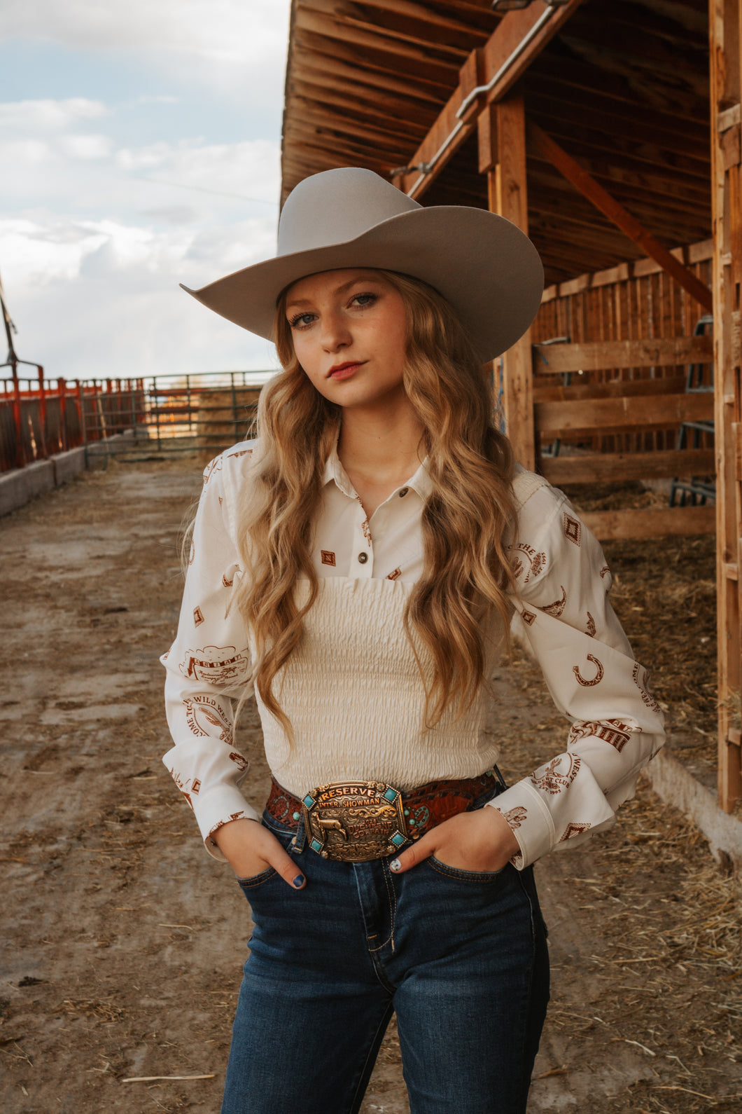 Ariat western road trip button up shirt