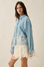 Load image into Gallery viewer, denim and lace long sleeve
